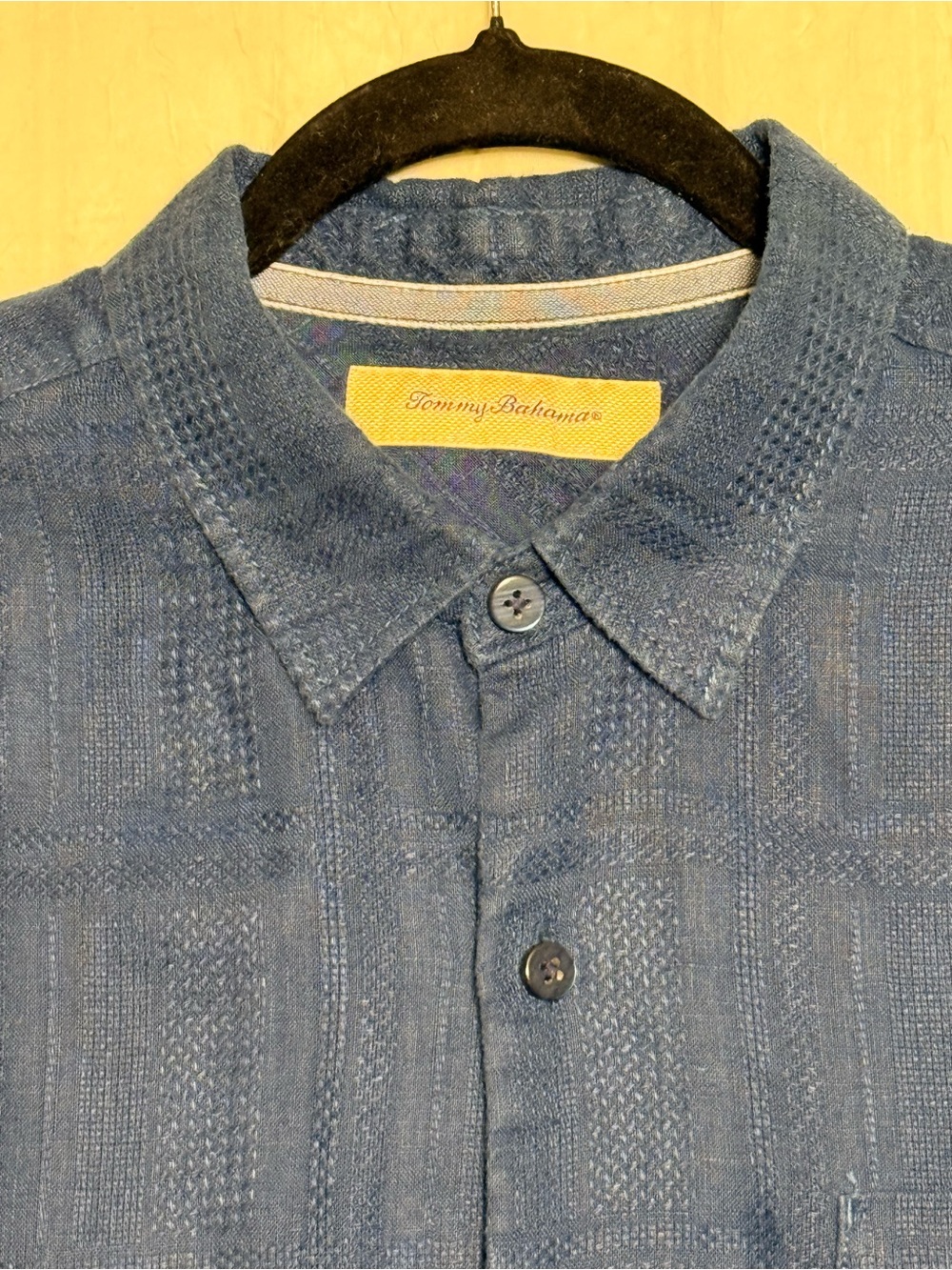 Tommy Bahama Denim-Blue Textured Button Shirt